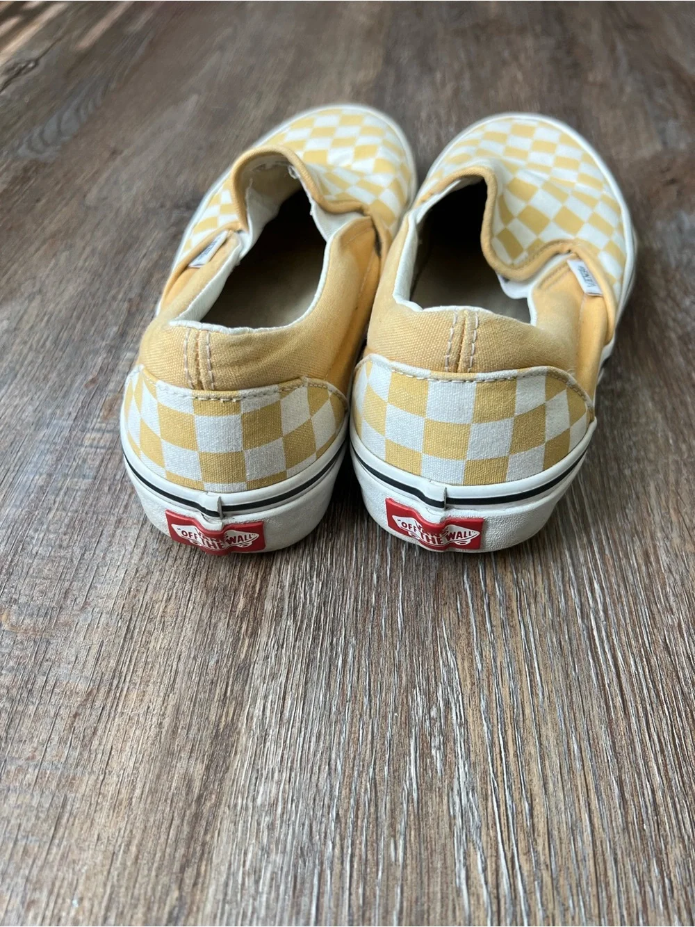 Vans Classic Slip-On Checkerboard Yellow White Shoes Women’s 8 Men’s 6.5